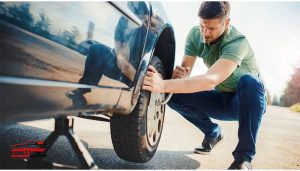 پنچرگیری سیار ماشین در میانه
